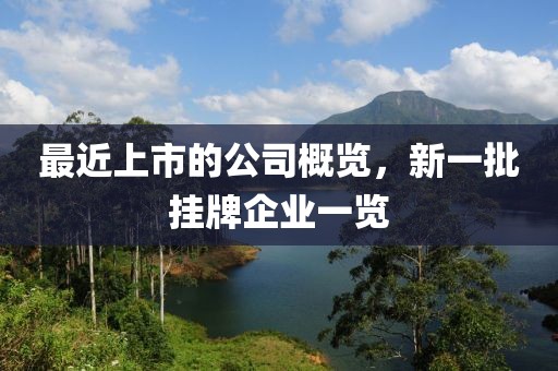 最近上市的公司概览，新一批挂牌企业一览