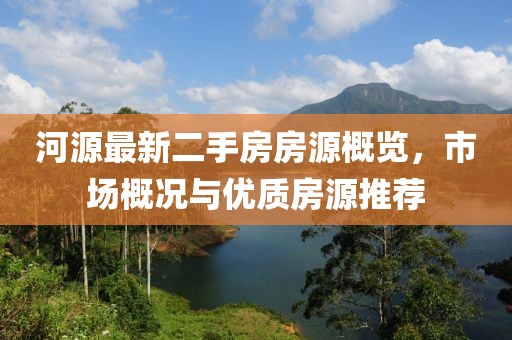 河源最新二手房房源概览，市场概况与优质房源推荐