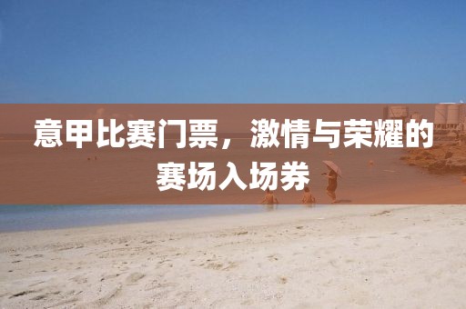意甲比赛门票，激情与荣耀的赛场入场券