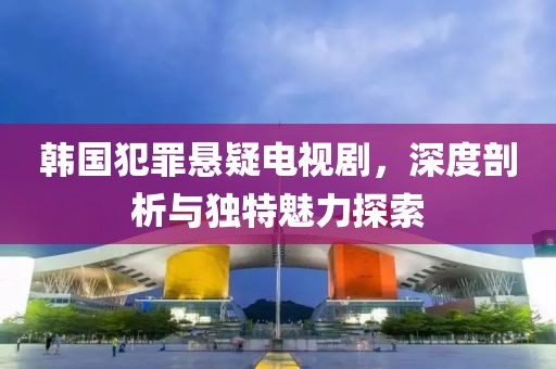 韩国犯罪悬疑电视剧，深度剖析与独特魅力探索