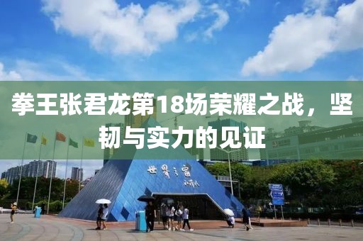 拳王张君龙第18场荣耀之战，坚韧与实力的见证