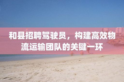 和县招聘驾驶员，构建高效物流运输团队的关键一环