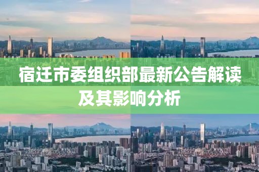 宿迁市委组织部最新公告解读及其影响分析