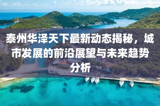 泰州华泽天下最新动态揭秘，城市发展的前沿展望与未来趋势分析