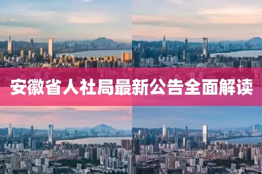 安徽省人社局最新公告全面解读