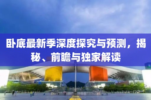 卧底最新季深度探究与预测，揭秘、前瞻与独家解读