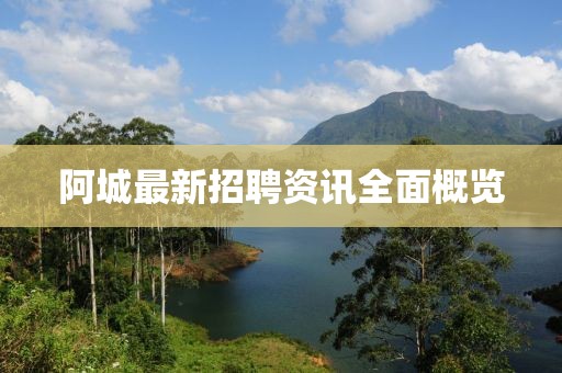 阿城最新招聘资讯全面概览