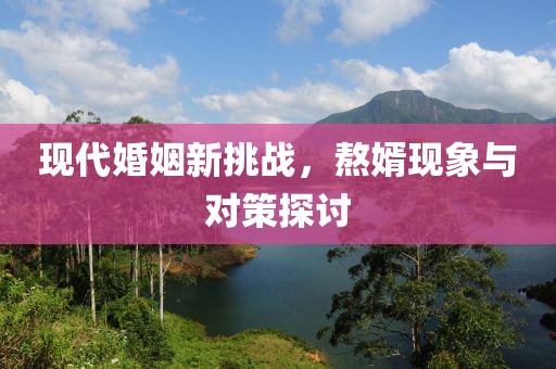 现代婚姻新挑战，熬婿现象与对策探讨