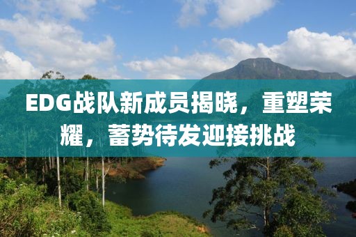 EDG战队新成员揭晓，重塑荣耀，蓄势待发迎接挑战