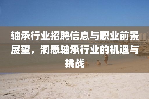 轴承行业招聘信息与职业前景展望，洞悉轴承行业的机遇与挑战