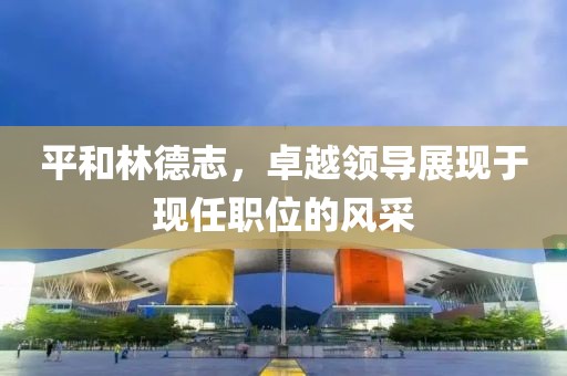 平和林德志，卓越领导展现于现任职位的风采