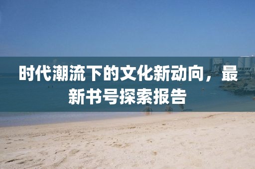 时代潮流下的文化新动向，最新书号探索报告