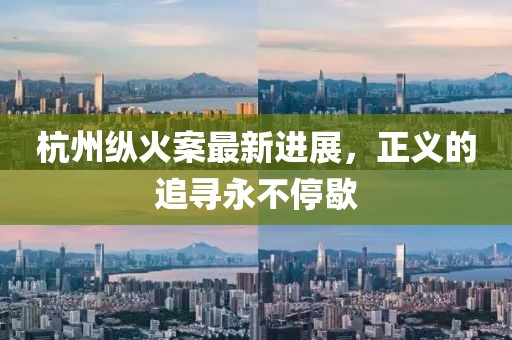 杭州纵火案最新进展，正义的追寻永不停歇