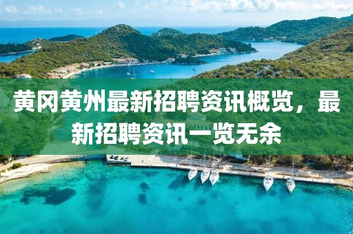 黄冈黄州最新招聘资讯概览，最新招聘资讯一览无余