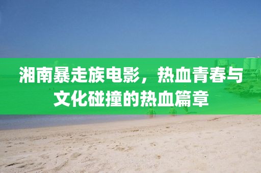 湘南暴走族电影，热血青春与文化碰撞的热血篇章
