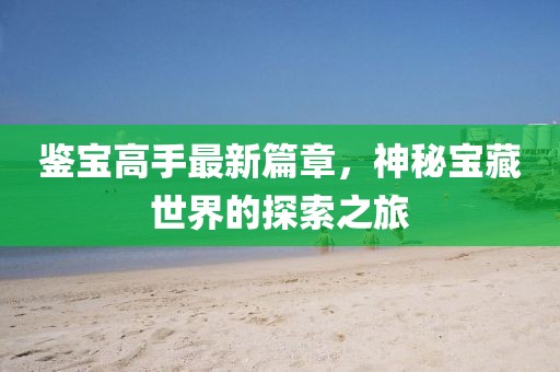 鉴宝高手最新篇章，神秘宝藏世界的探索之旅