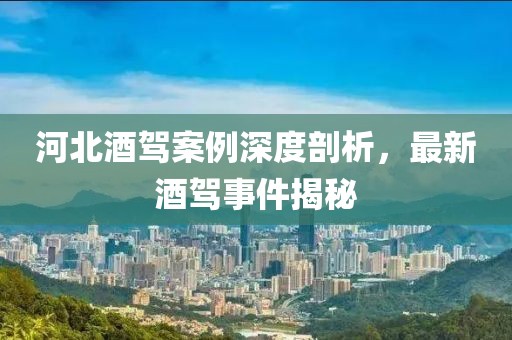 河北酒驾案例深度剖析，最新酒驾事件揭秘