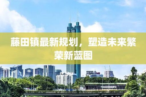 藤田镇最新规划，塑造未来繁荣新蓝图