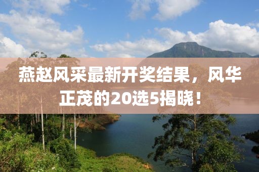 燕赵风采最新开奖结果，风华正茂的20选5揭晓！