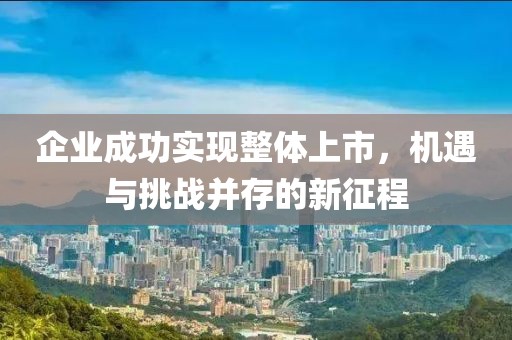 企业成功实现整体上市，机遇与挑战并存的新征程