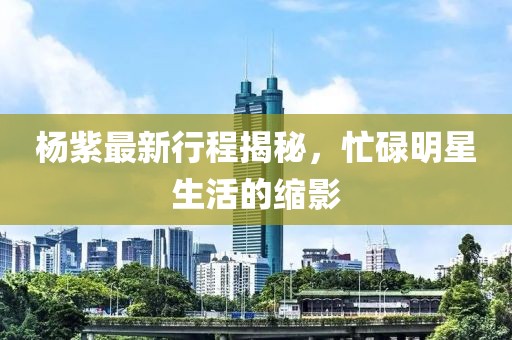 杨紫最新行程揭秘，忙碌明星生活的缩影