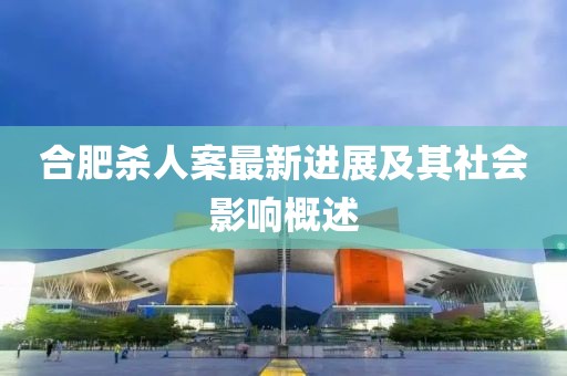合肥杀人案最新进展及其社会影响概述