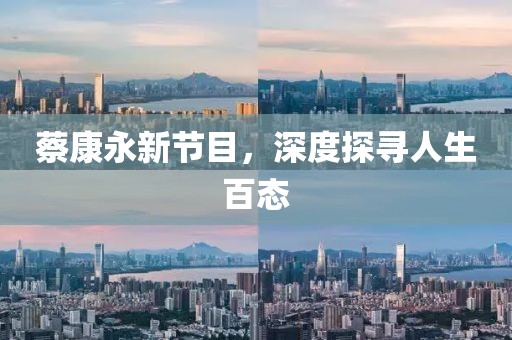 蔡康永新节目，深度探寻人生百态