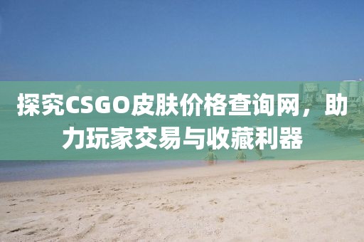 探究CSGO皮肤价格查询网，助力玩家交易与收藏利器
