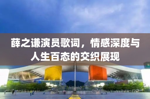 薛之谦演员歌词，情感深度与人生百态的交织展现