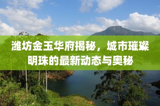 潍坊金玉华府揭秘，城市璀璨明珠的最新动态与奥秘