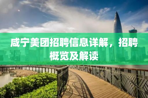 咸宁美团招聘信息详解，招聘概览及解读