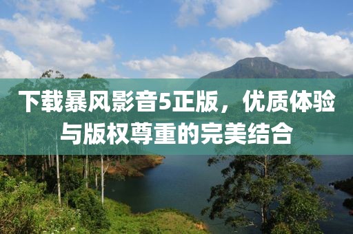 下载暴风影音5正版，优质体验与版权尊重的完美结合