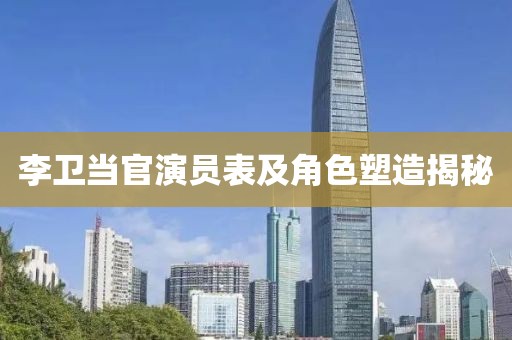 李卫当官演员表及角色塑造揭秘