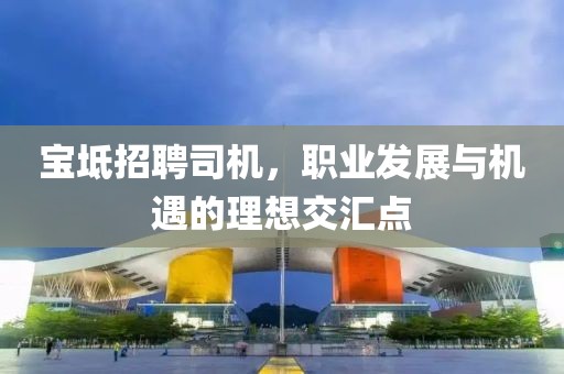 宝坻招聘司机，职业发展与机遇的理想交汇点