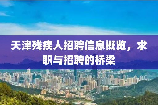 天津残疾人招聘信息概览，求职与招聘的桥梁