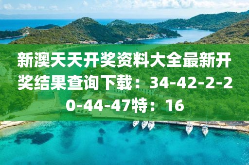 新澳天天开奖资料大全最新开奖结果查询下载：34-42-2-20-44-47特：16