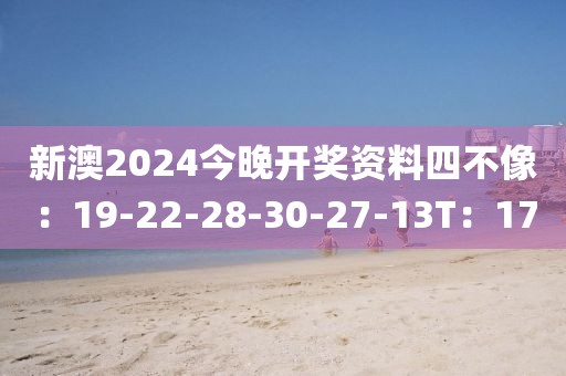 新澳2024今晚开奖资料四不像：19-22-28-30-27-13T：17