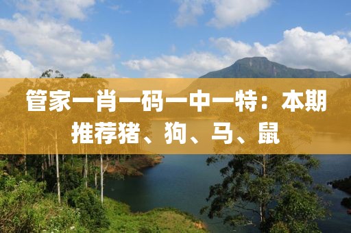 管家一肖一码一中一特：本期推荐猪、狗、马、鼠