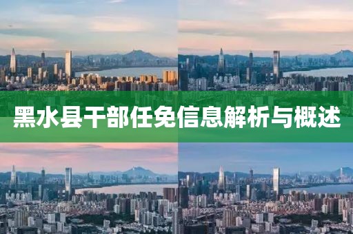 黑水县干部任免信息解析与概述