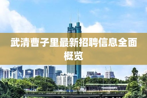 武清曹子里最新招聘信息全面概览