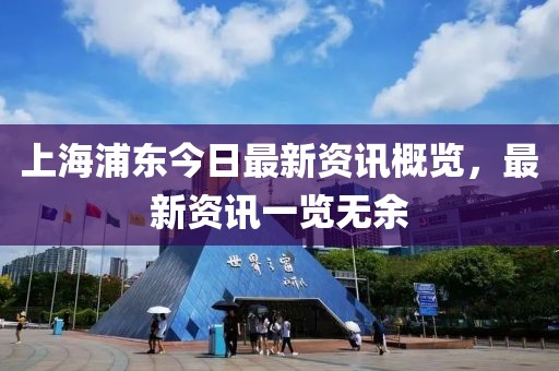 上海浦东今日最新资讯概览，最新资讯一览无余