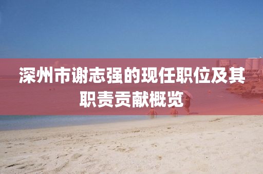 深州市谢志强的现任职位及其职责贡献概览