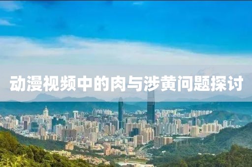 动漫视频中的肉与涉黄问题探讨