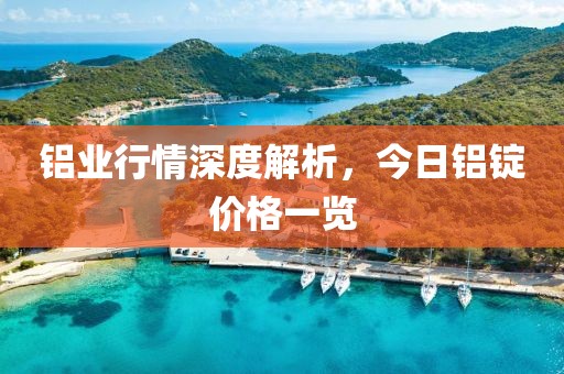 铝业行情深度解析，今日铝锭价格一览