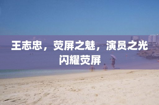 王志忠，荧屏之魅，演员之光闪耀荧屏