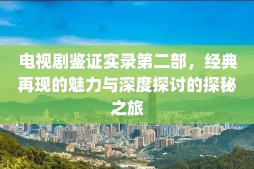 电视剧鉴证实录第二部，经典再现的魅力与深度探讨的探秘之旅