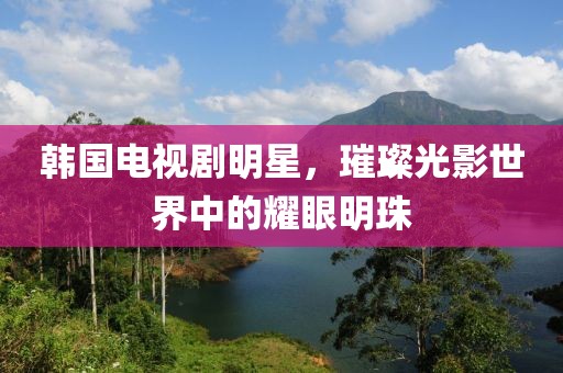 韩国电视剧明星，璀璨光影世界中的耀眼明珠